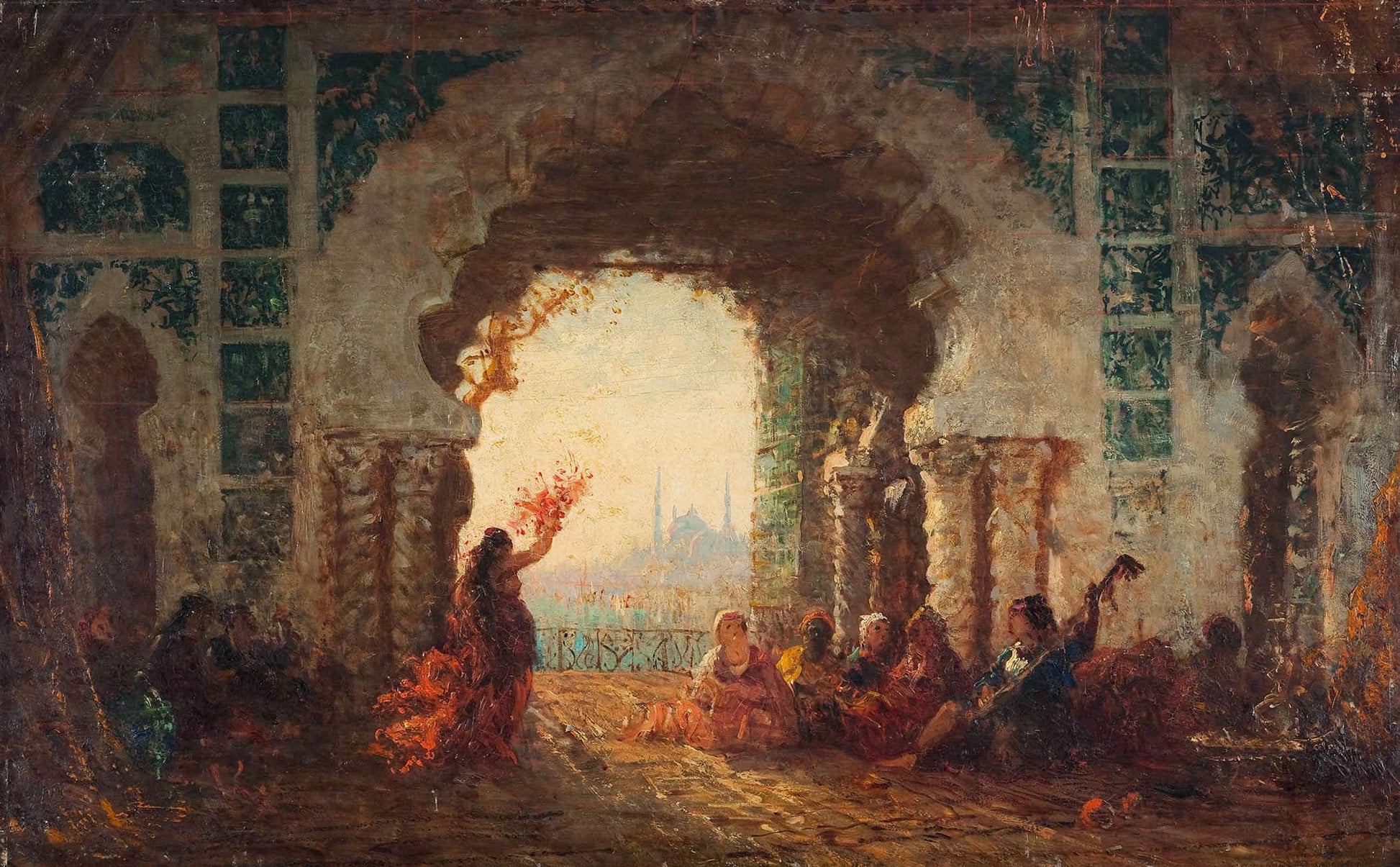 Serail A Constantinople La Danse De Lalmee  by Felix Ziem