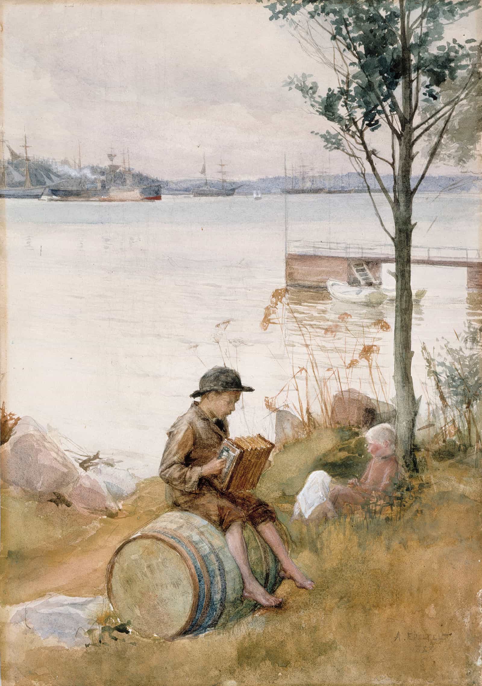 Serenade On The Embankment by Albert Edelfelt