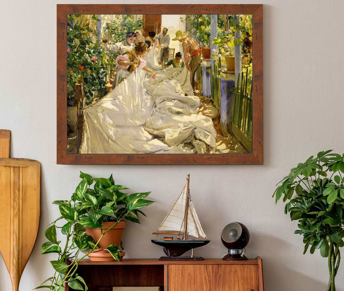 Sewing The Sail by Joaquin Sorolla
