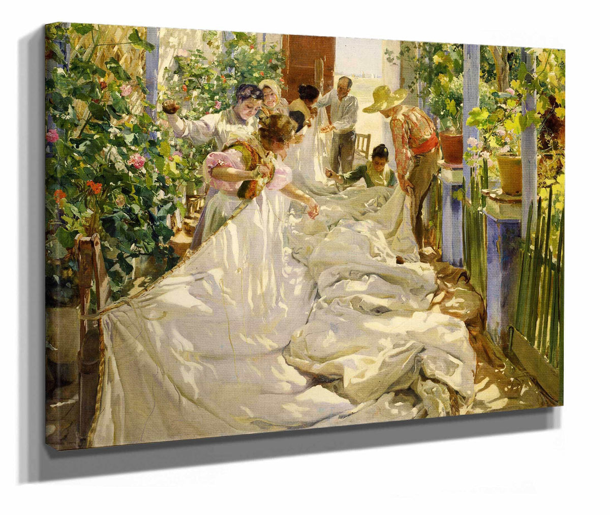 Sewing The Sail by Joaquin Sorolla