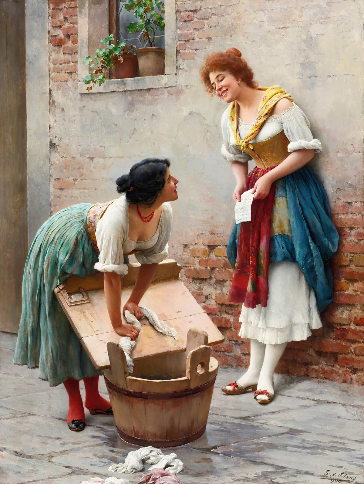 Sharing The News  by Eugen Von Blaas
