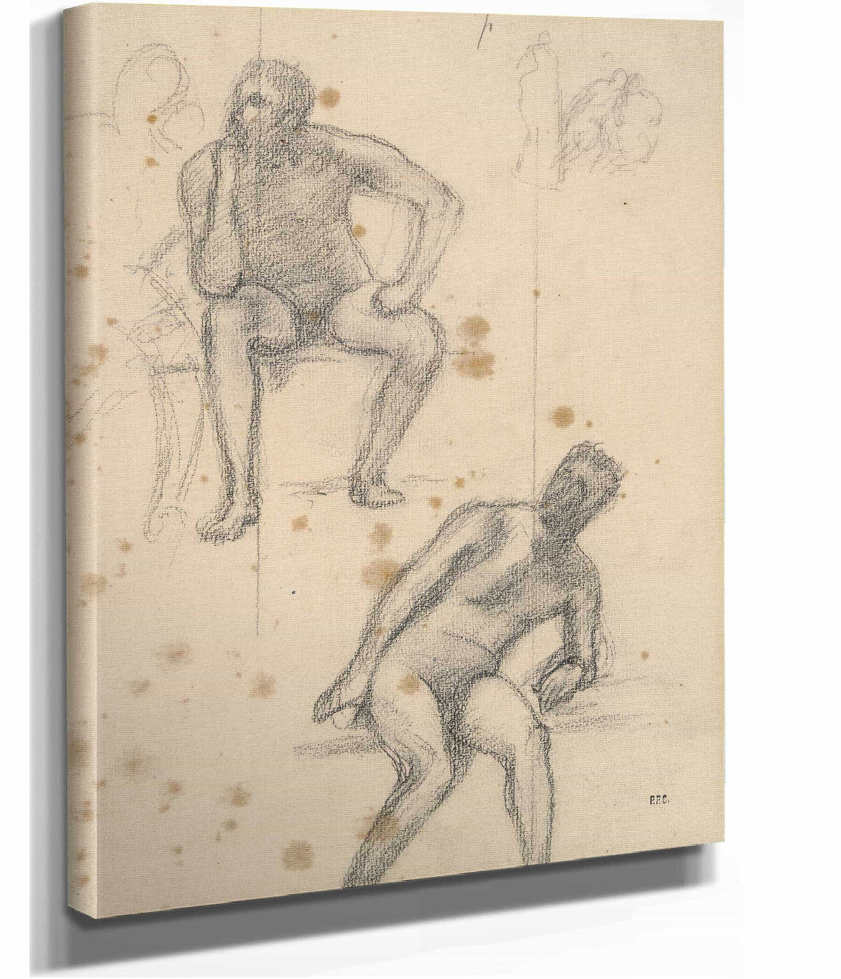 Sheet Of Figure Studies by Pierre Puvis De Chavannes