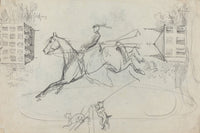 Sheet Of Sketches by Henri De Toulouse Lautrec