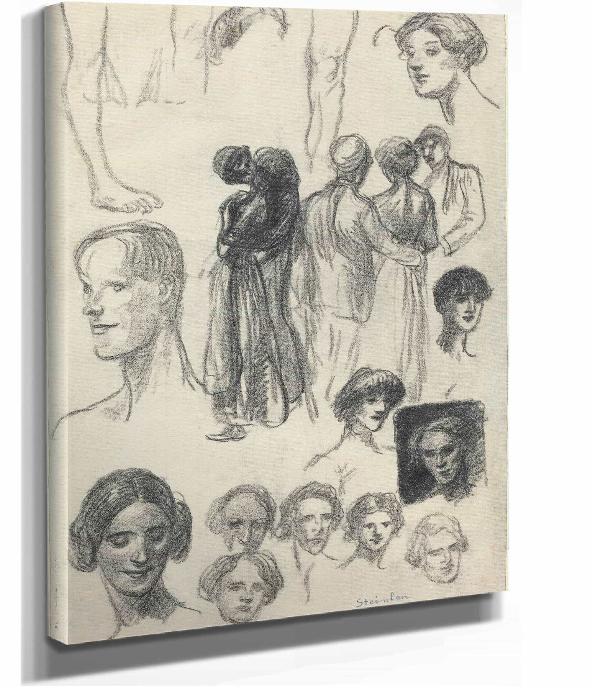 Sheet Of Sketches by Theophile Alexandre Steinlen