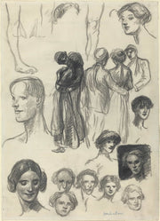 Sheet Of Sketches by Theophile Alexandre Steinlen