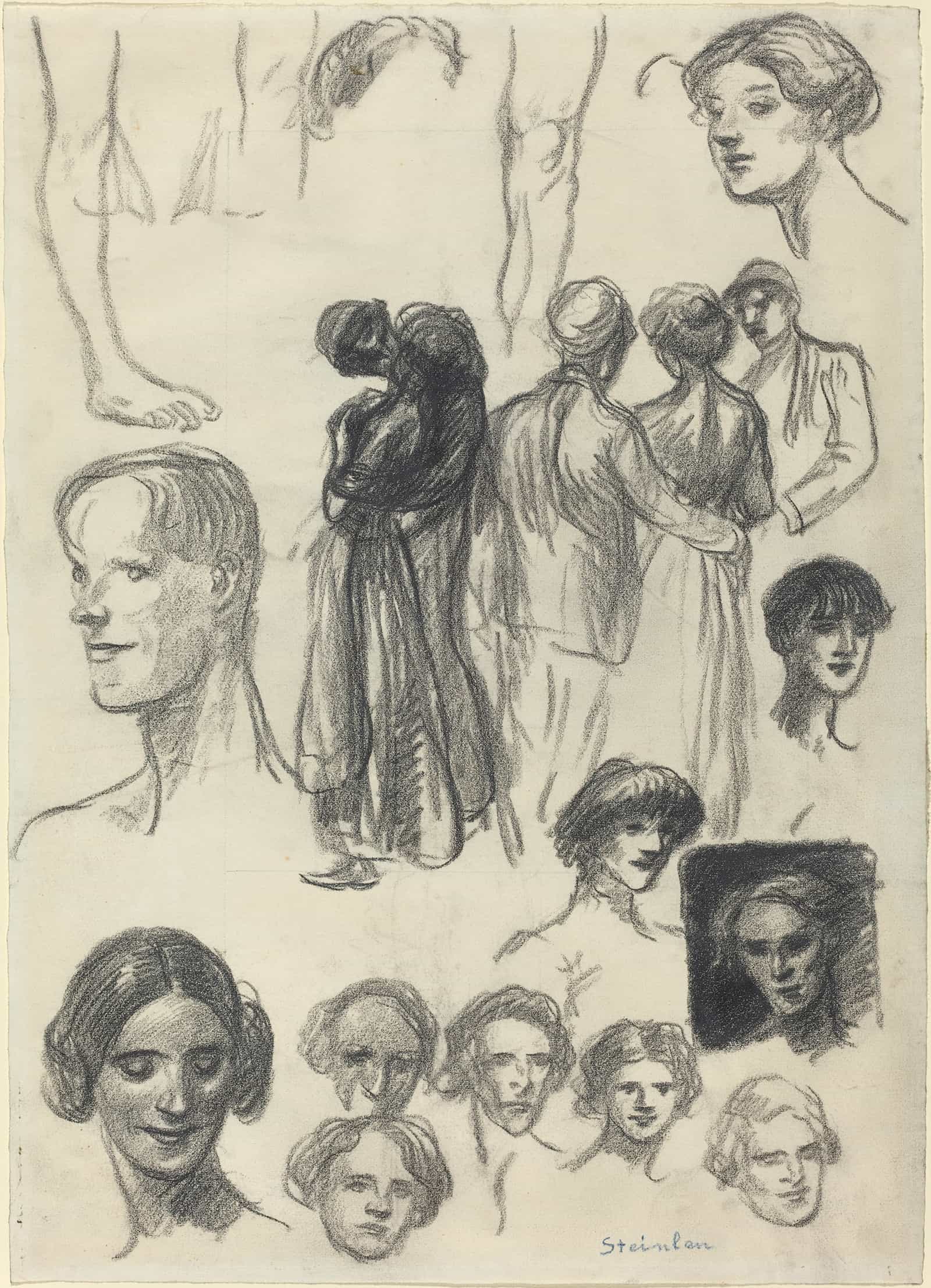 Sheet Of Sketches by Theophile Alexandre Steinlen