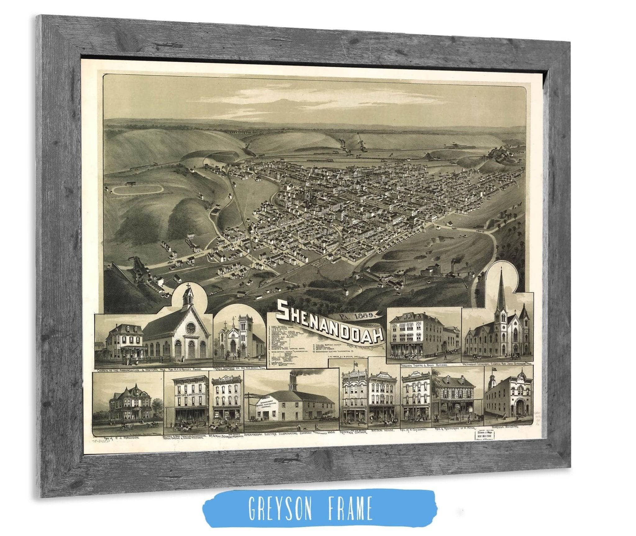 Shenandoah Pa 1889 State of Pennsylvania