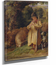 Shepherd Boy Playing A Flute by John Linnell