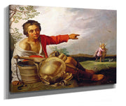Shepherd Boy Pointing At Tobias And The Angel  by Abraham Bloemaert