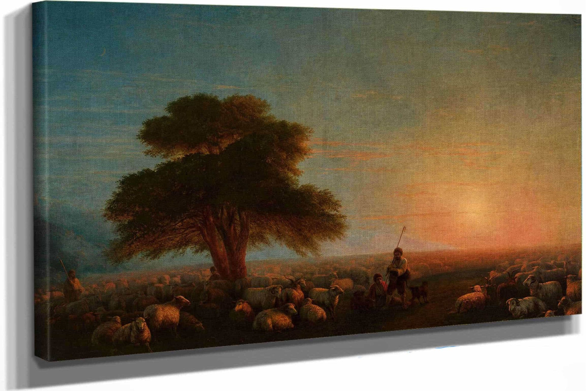 Shepherds With A Flock Of Sheep by Ivan Konstantinovich Aivazovsky
