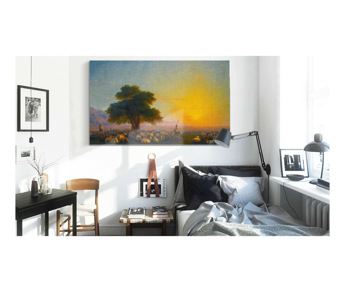 Shepherds With Their Flock At Sunset by Ivan Konstantinovich Aivazovsky