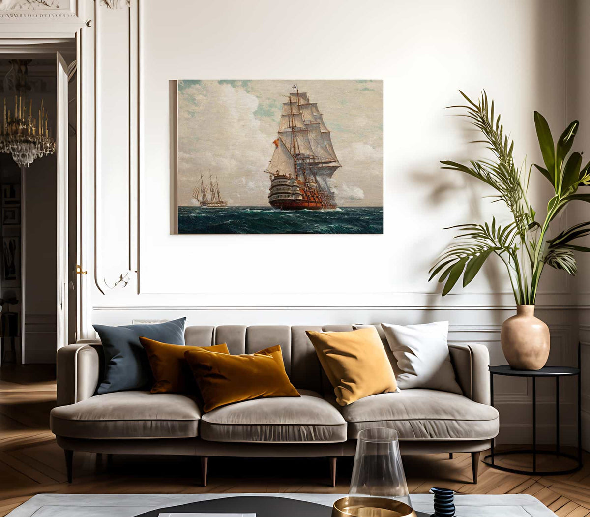 Ship At Sea By Michael Zeno Diemer Print, Canvas Art, Framed Print ...