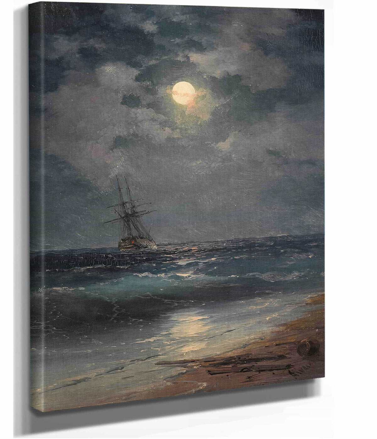 Ship By Moonlight by Ivan Konstantinovich Aivazovsky
