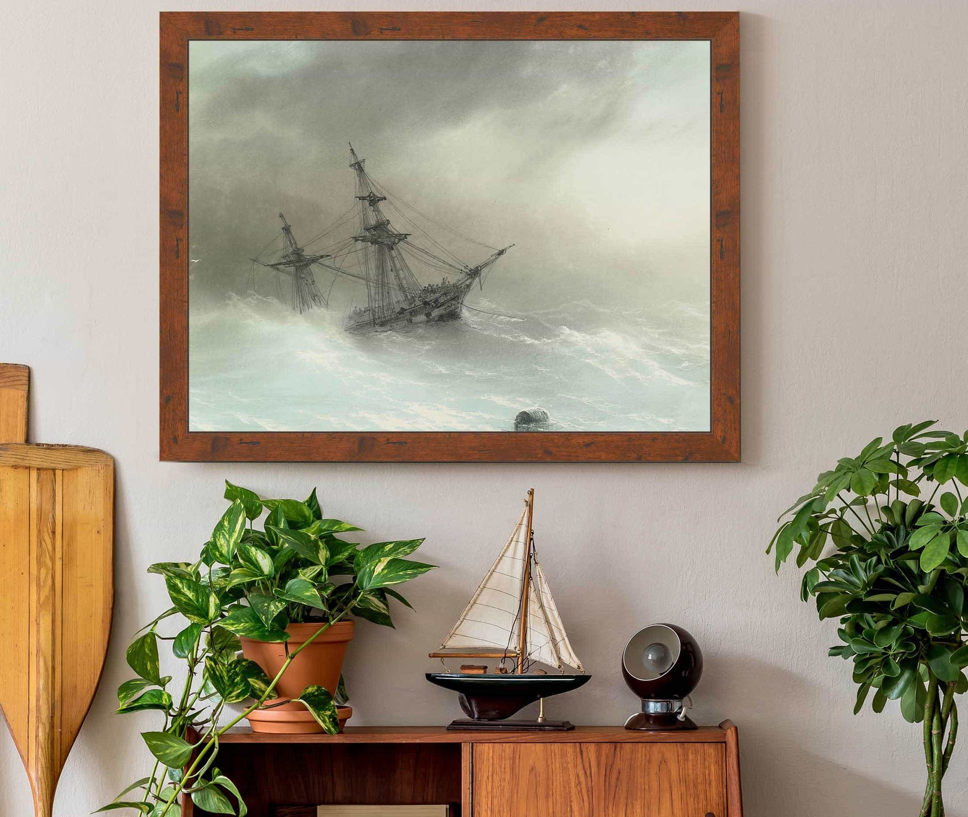 Ship In A Stormy Sea by Ivan Konstantinovich Aivazovsky