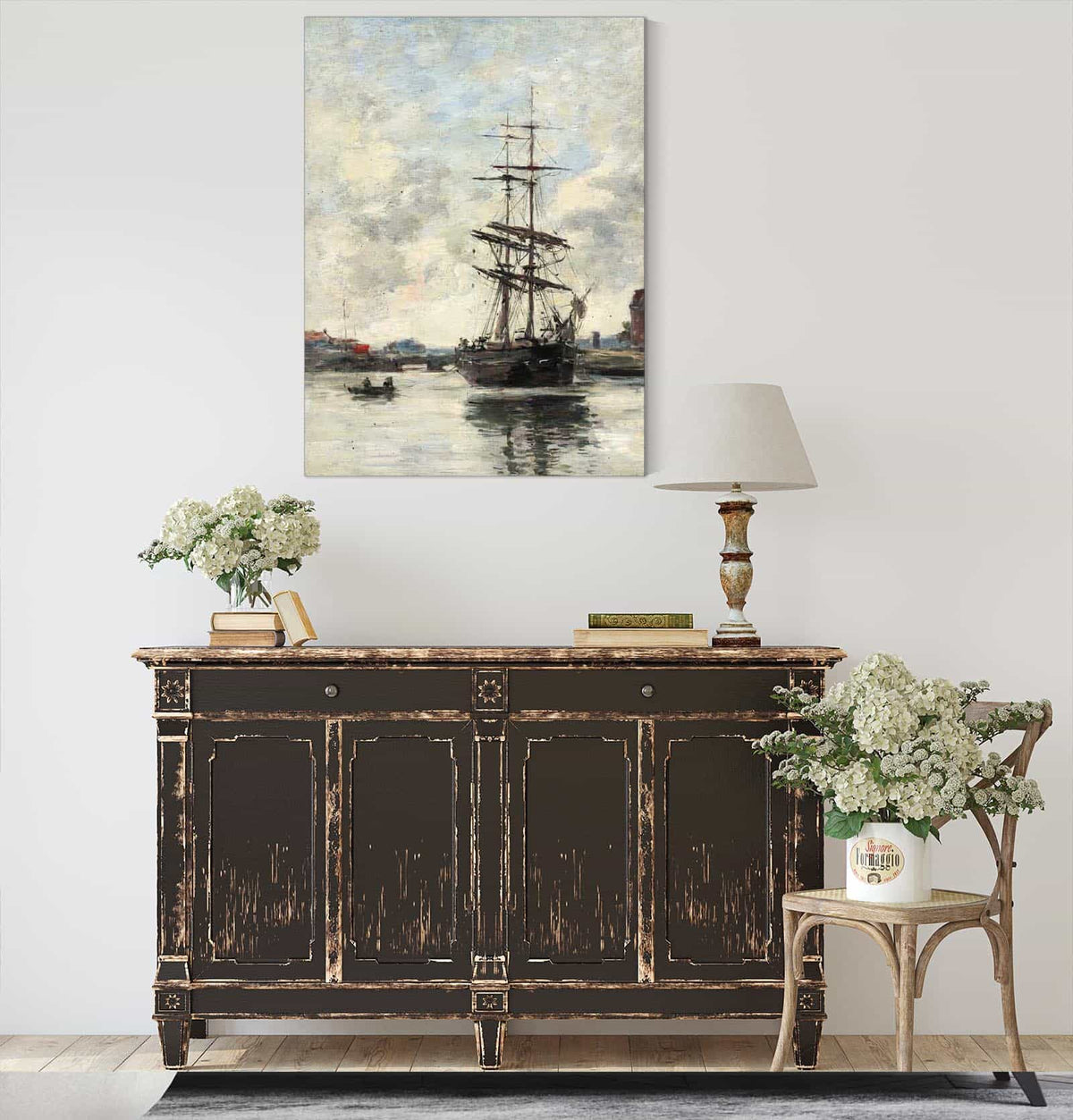 Ship On The Touques by Eugene Boudin