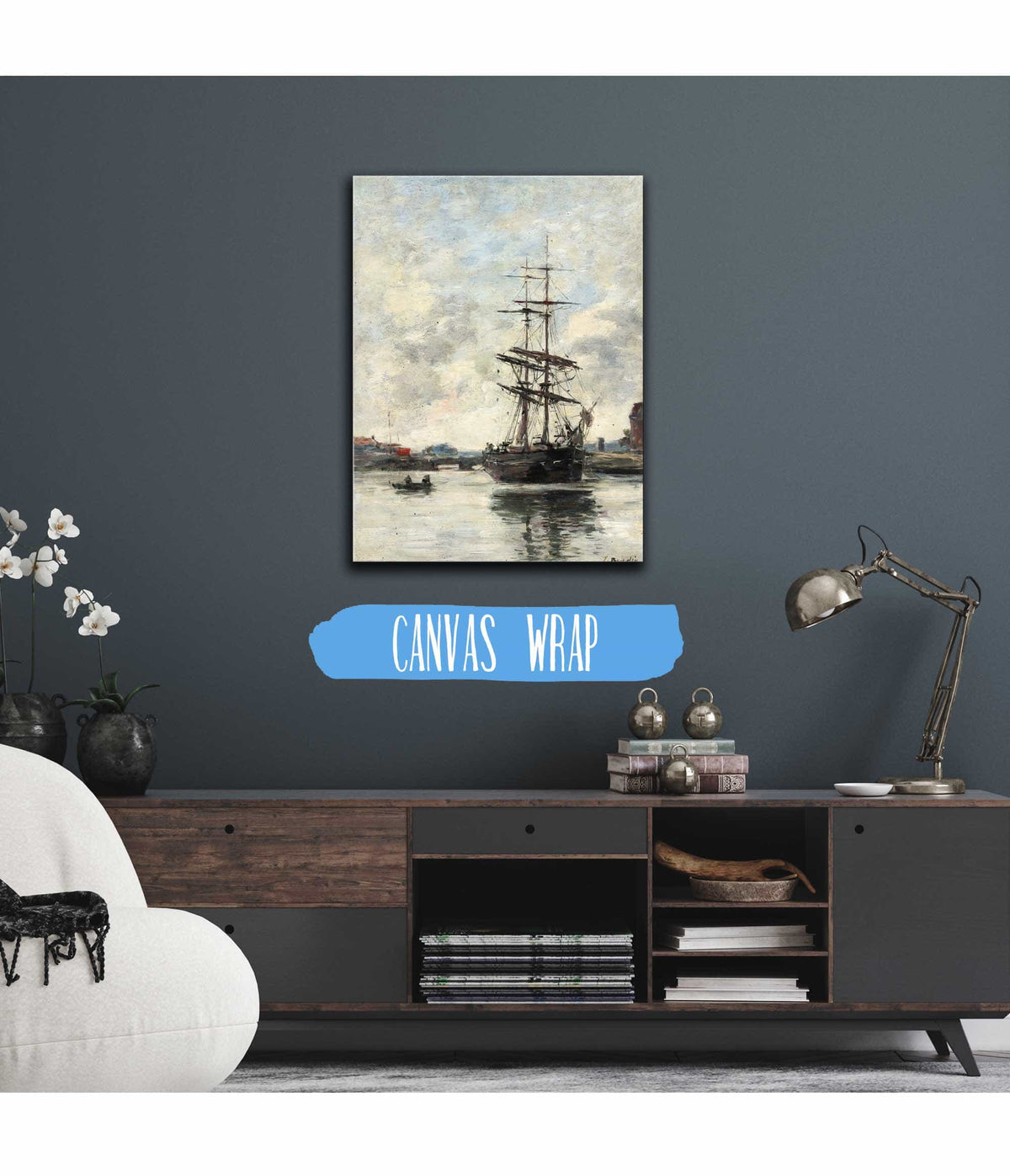 Ship On The Touques by Eugene Boudin