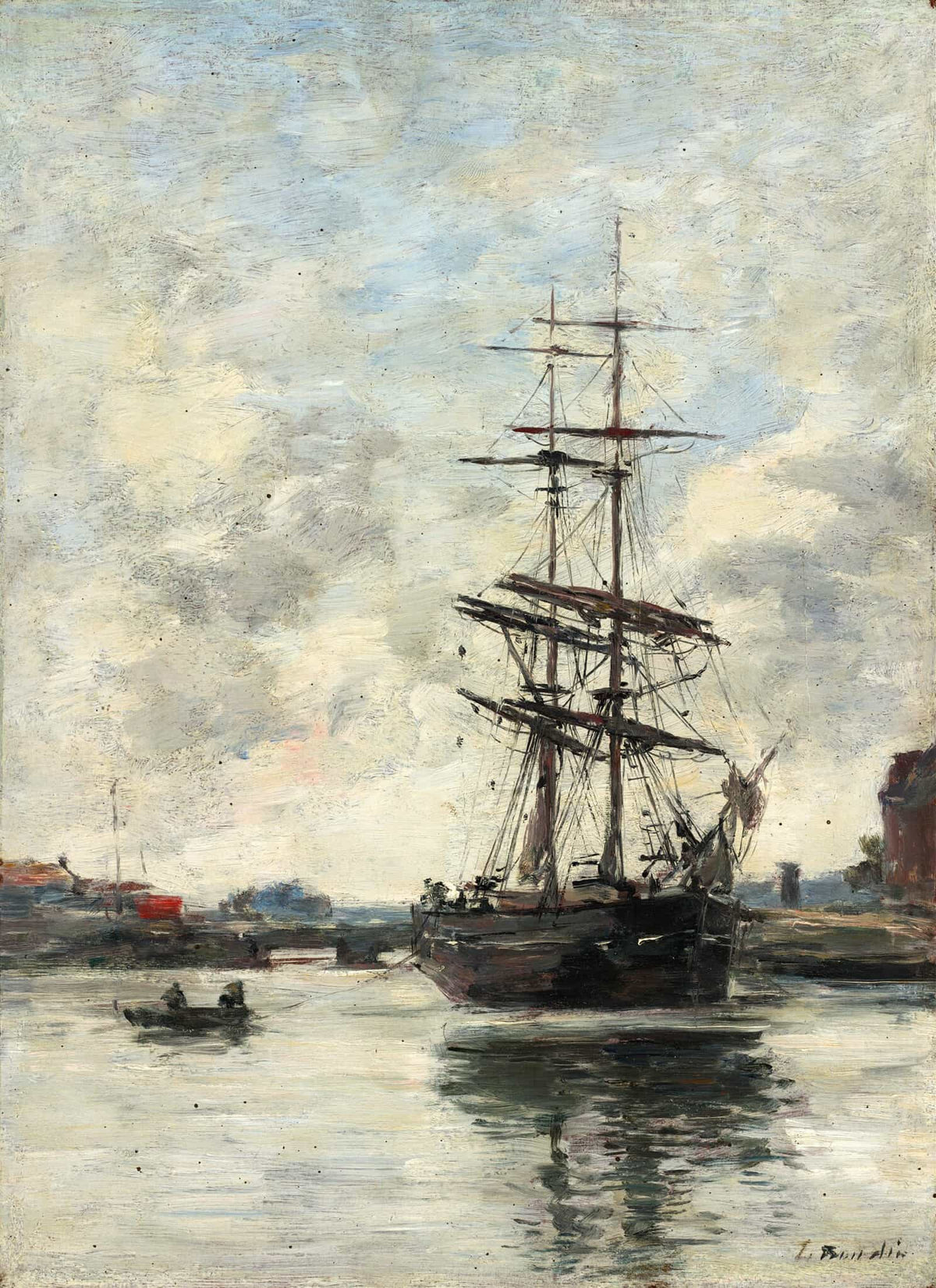Ship On The Touques by Eugene Boudin