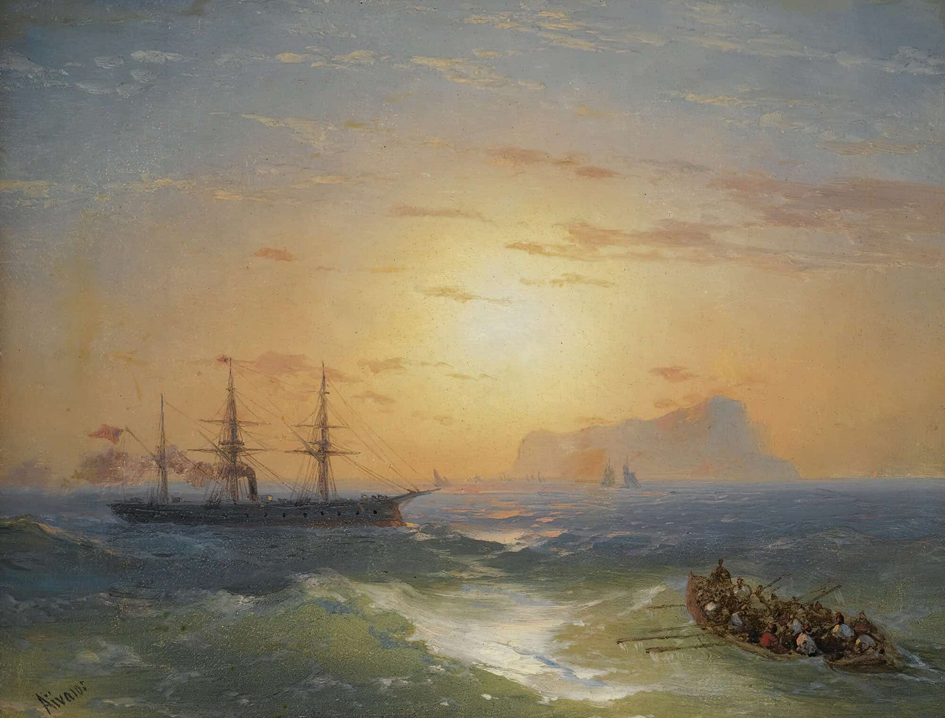 Shipping Off Ischia by Ivan Konstantinovich Aivazovsky