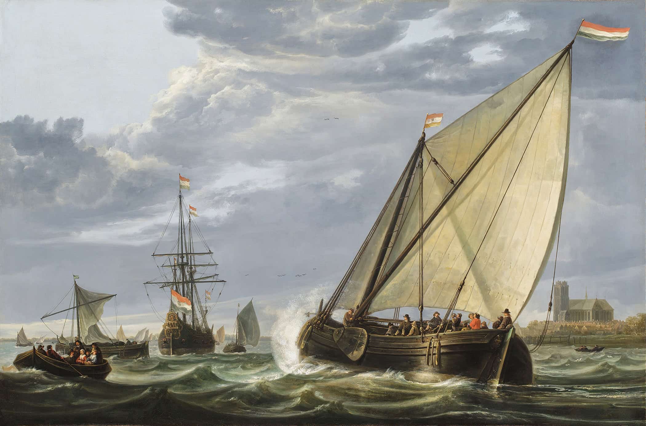 Shipping On The Maas Dordrecht Early S By Aelbert Cuyp