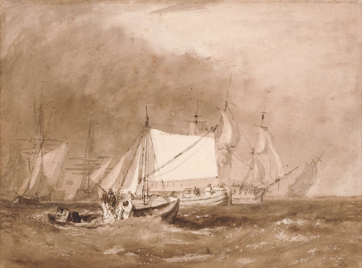 Shipping Scene With Fishermen Between And by Joseph Mallord William Turner