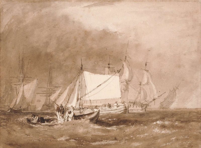 Shipping Scene With Fishermen Between And by Joseph Mallord William Turner