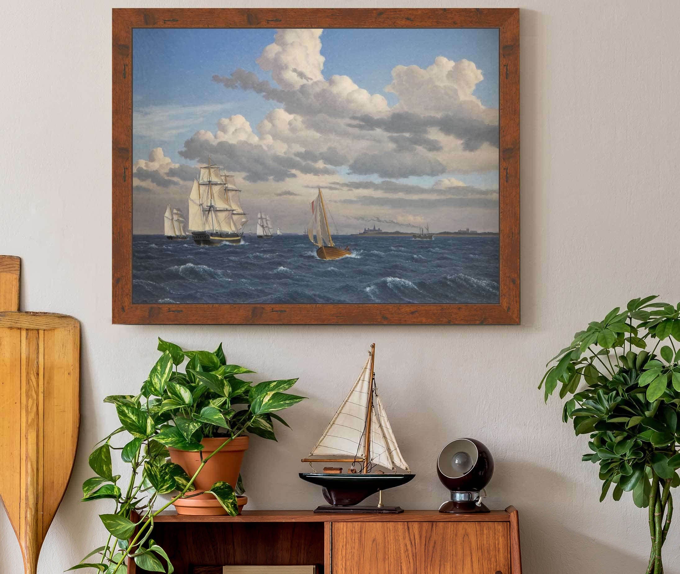 Ships In The Sound North Of Kronborg Castle Elsinore by Christoffer Wilhelm Eckersberg
