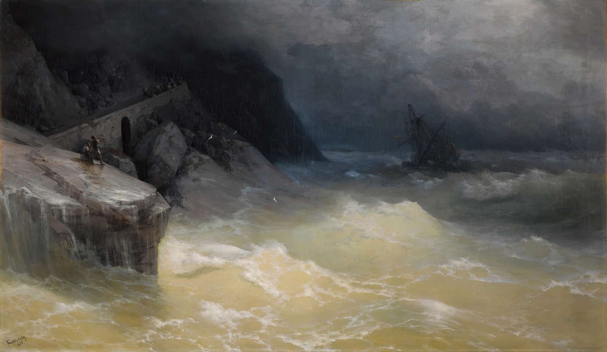 Shipwreck Off The Black Sea Coast by Ivan Konstantinovich Aivazovsky