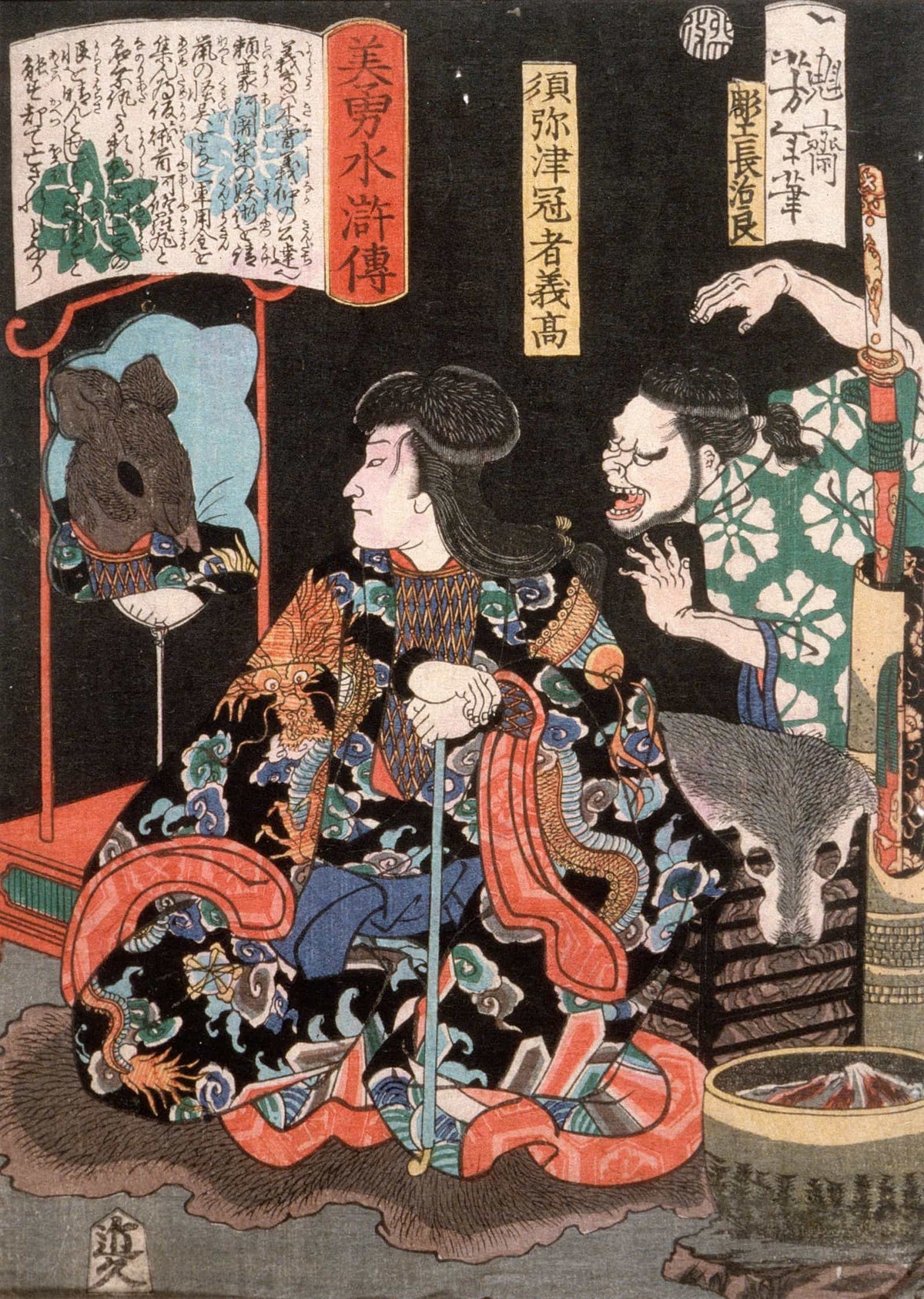 Shumitsu Kanja Yoshitaka Reflecting As A Rat In A Mirror by Tsukioka Yoshitoshi