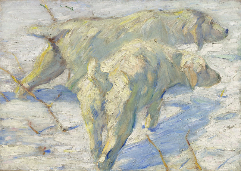 Siberian Dogs In The Snow by Franz Marc