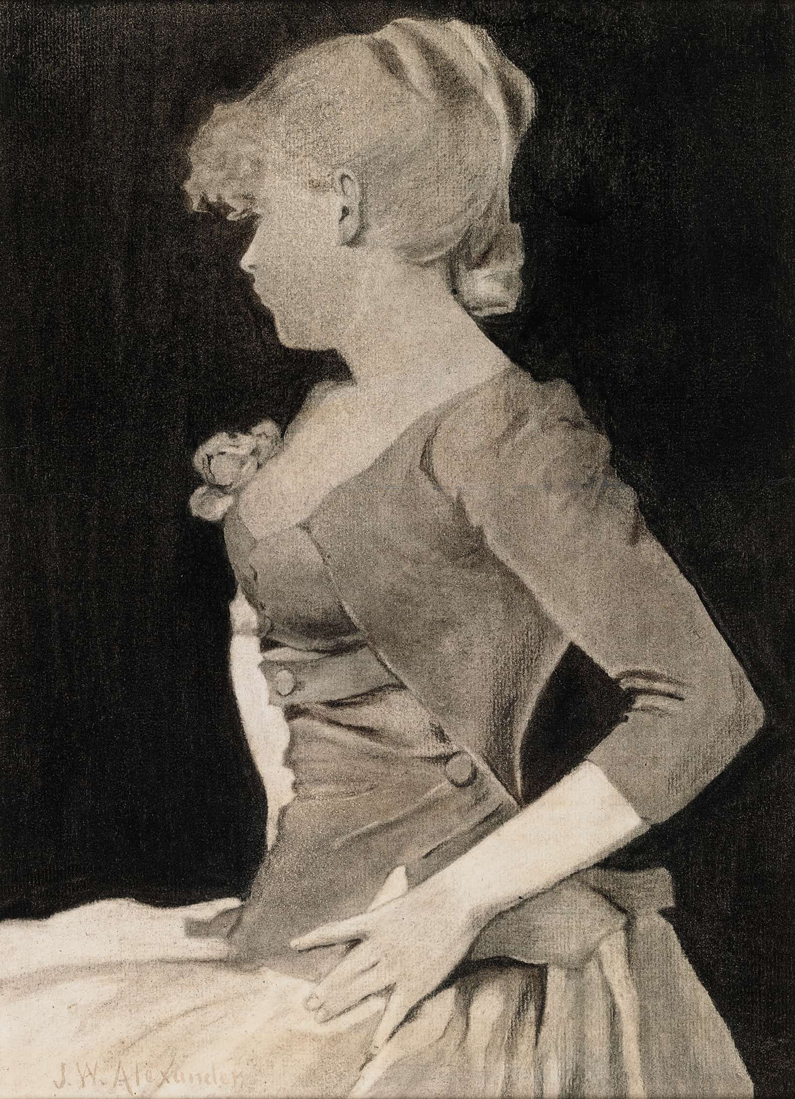 Silhouette Of A Young Girl by John White Alexander