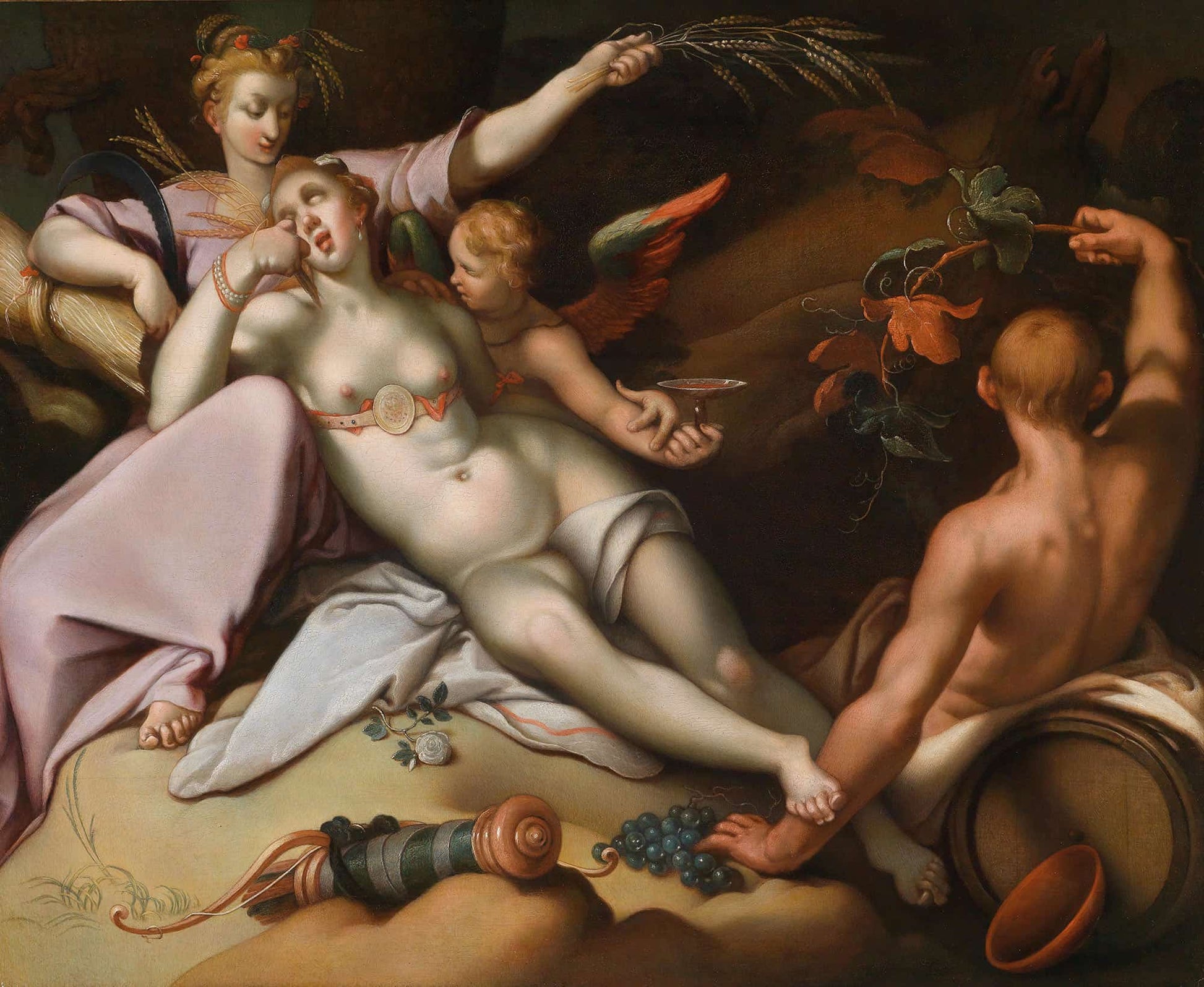 Sine Baccho Et Cenere Friget Venus by Abraham Bloemaert