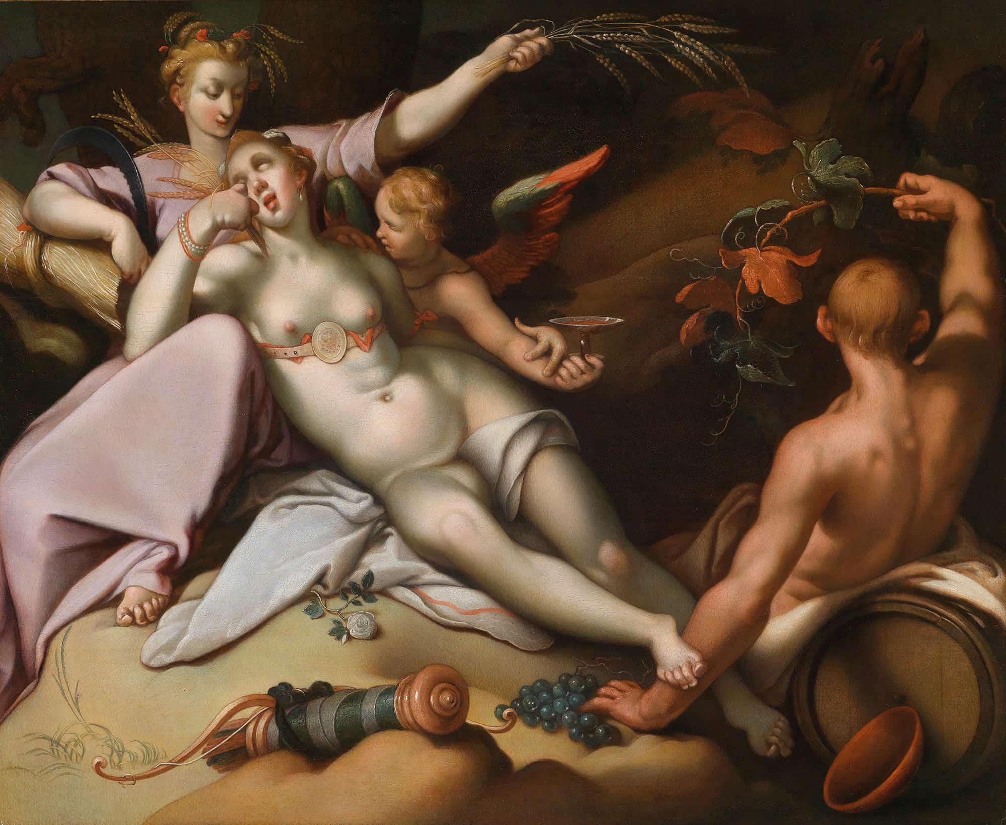 Sine Baccho Et Cenere Friget Venus by Abraham Bloemaert