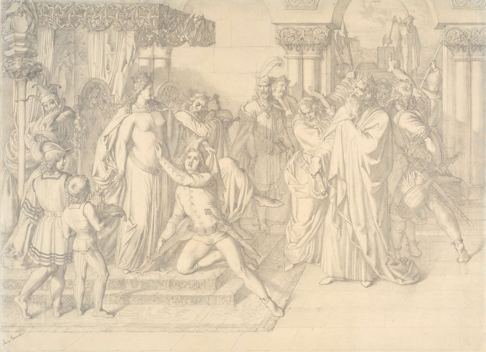 Singers Contest On The Wartburg by Anton Romako