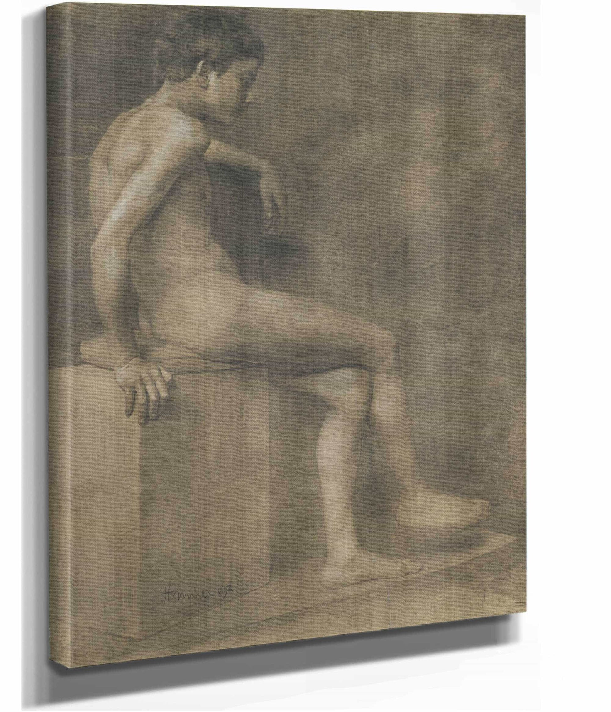 Sitting Boy by Jozef Hanula