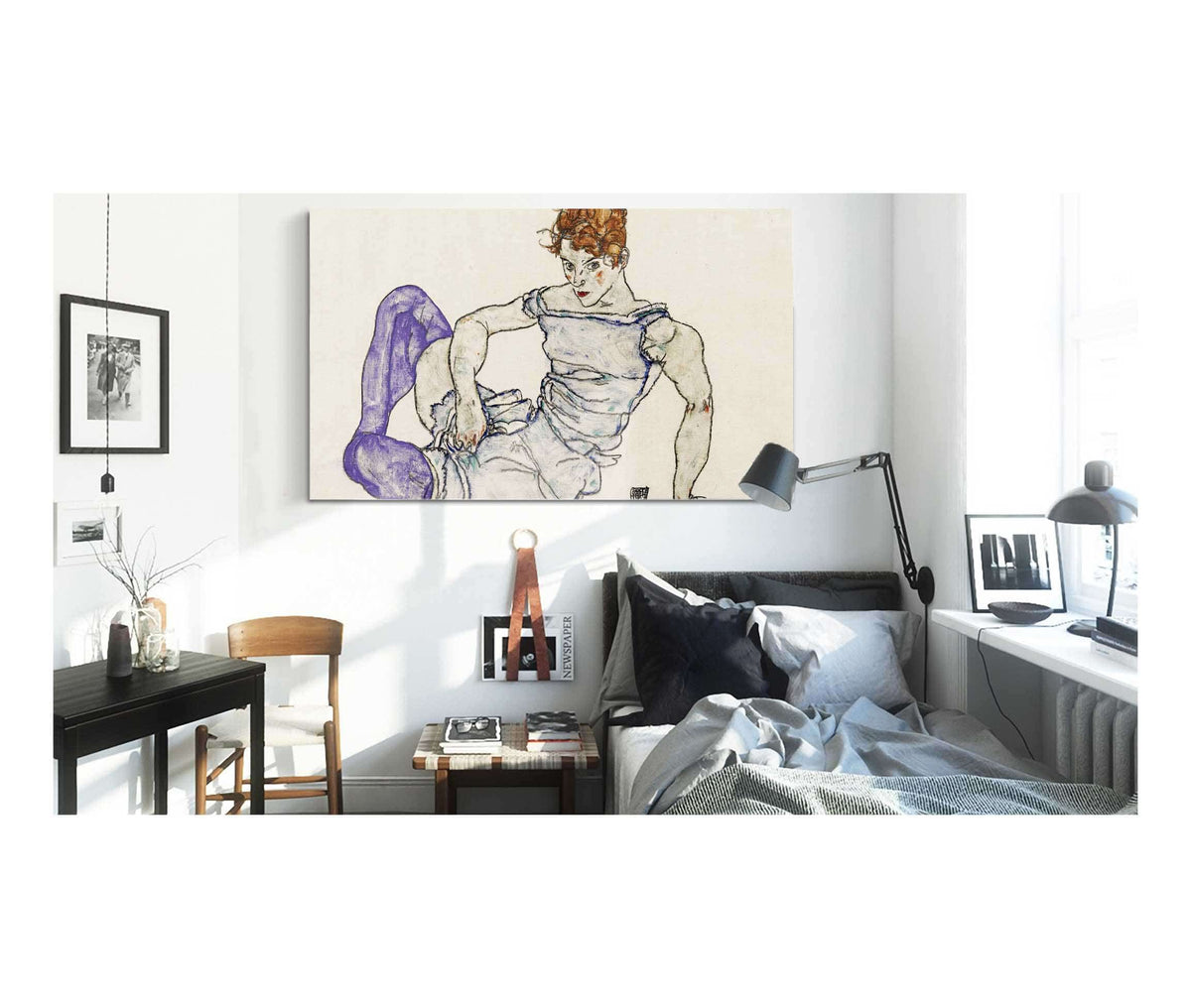 Sitzende Frau Mit Violetten Strumpfen Seated Woman In Violet Stockings by Egon Schiele