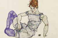 Sitzende Frau Mit Violetten Strumpfen Seated Woman In Violet Stockings by Egon Schiele