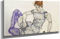 Sitzende Frau Mit Violetten Strumpfen Seated Woman In Violet Stockings by Egon Schiele