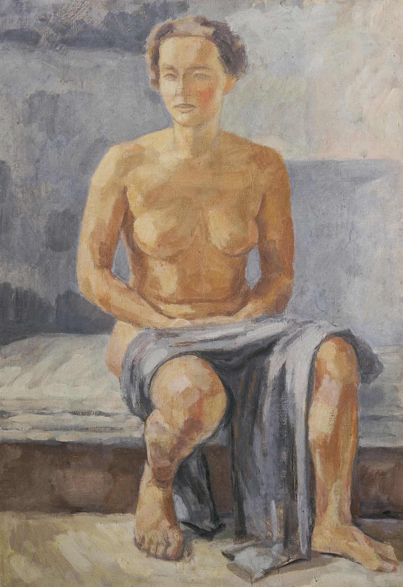 Sitzender Weiblicher Akt by Walther Gamerith