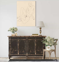 Sitzender Weiblicher Akt Mit Gegratschten Beinen by Egon Schiele