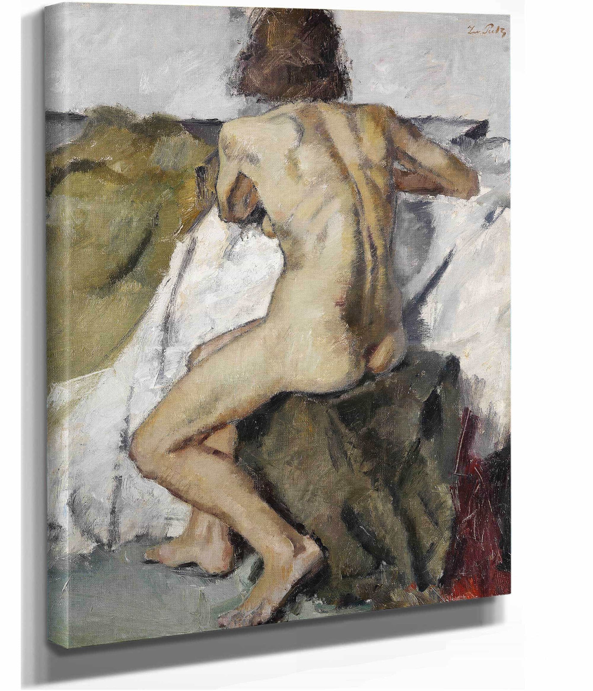 Sitzender Weiblicher Ruckenakt by Leo Putz