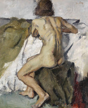 Sitzender Weiblicher Ruckenakt by Leo Putz