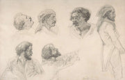 Six Studies For Correard And Savigny In The Raft Of The Medusa Before by Theodore Gericault