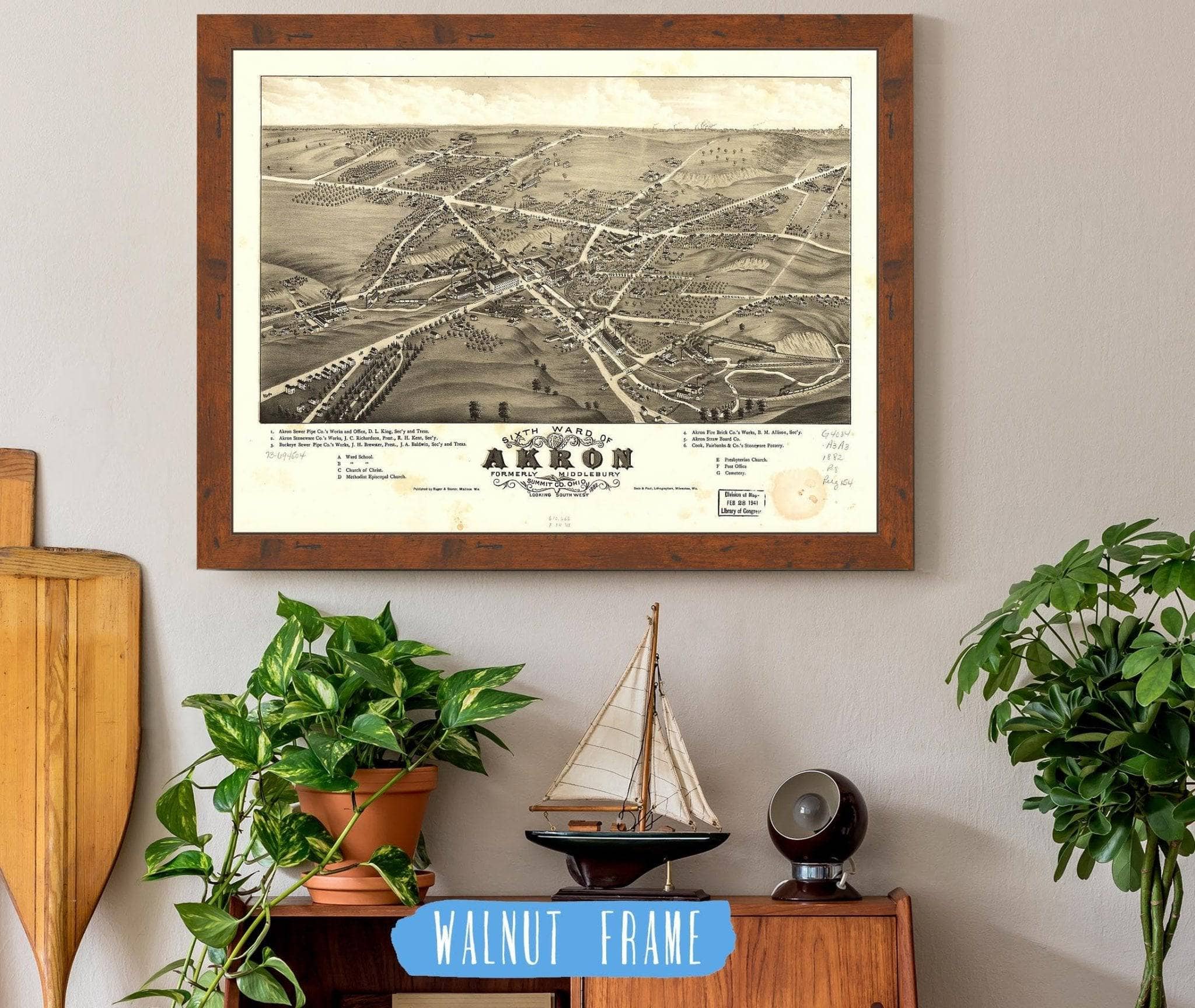 Sixth Ward Of Akron Formerly Middlebury Summit Co Ohio 1882 State of Ohio