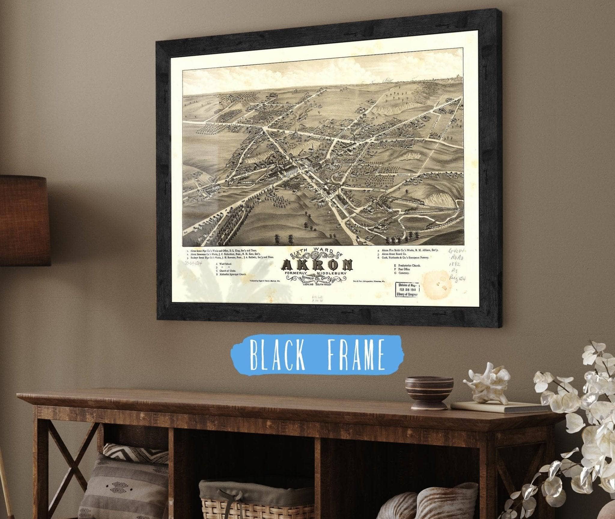 Sixth Ward Of Akron Formerly Middlebury Summit Co Ohio 1882 State of Ohio