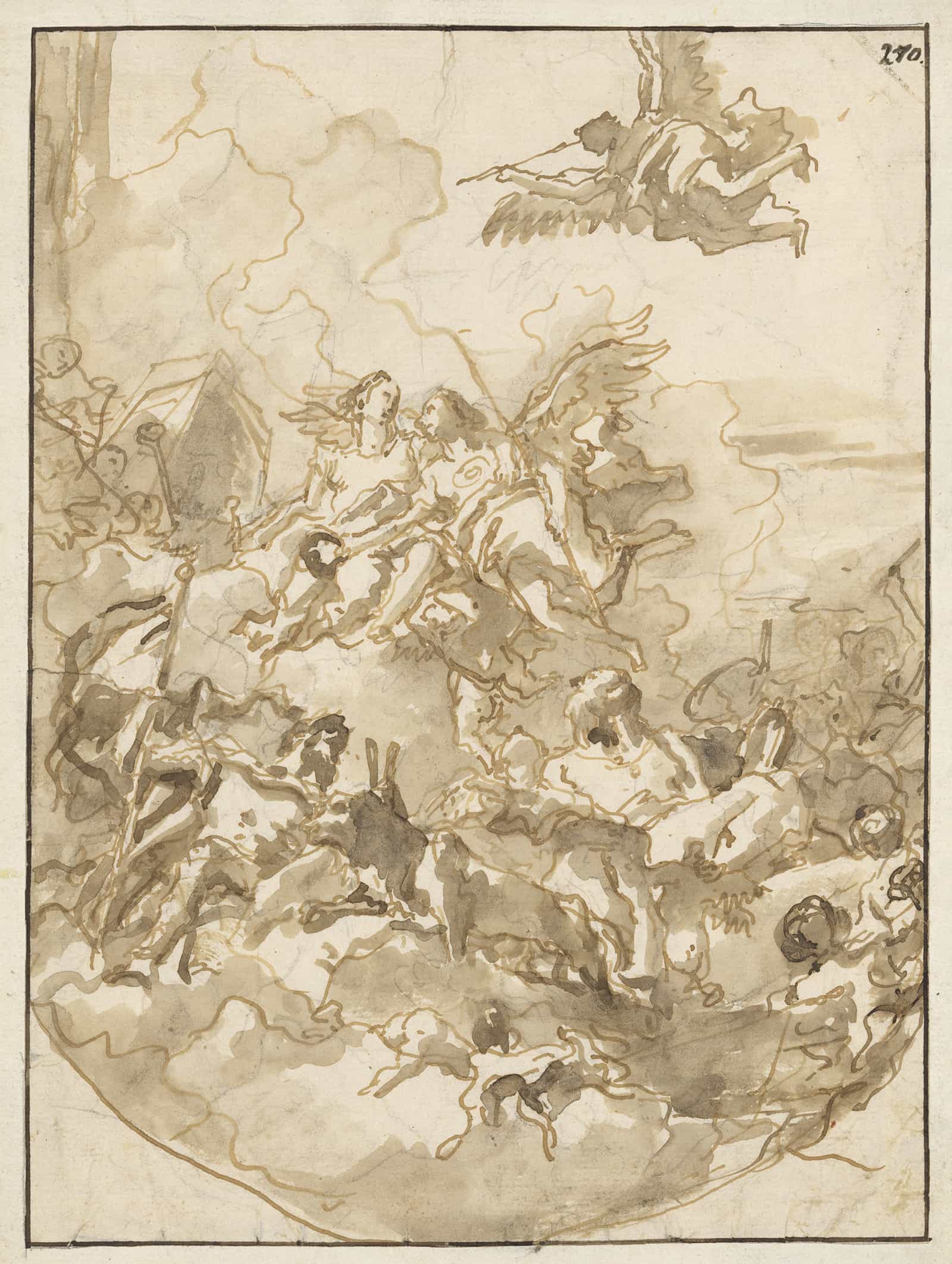 Sketch For A Ceiling With An Allegory Of Fortitude And Wisdom   by Giovanni Domenico Tiepolo