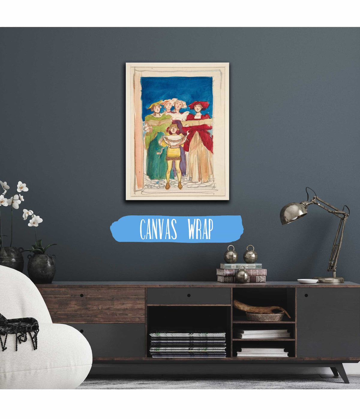 Sketch For Christmas Card by Edwin Austin Abbey