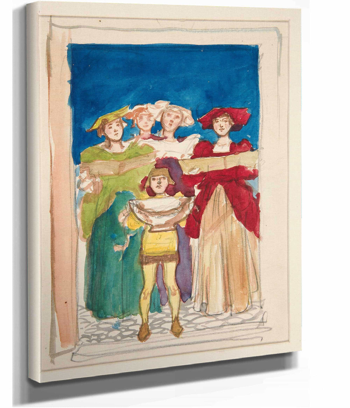 Sketch For Christmas Card by Edwin Austin Abbey