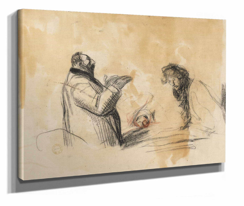 Sketch For In The Hospital Verso Fourth Quarter S Or First Third S by Jean Louis Forain