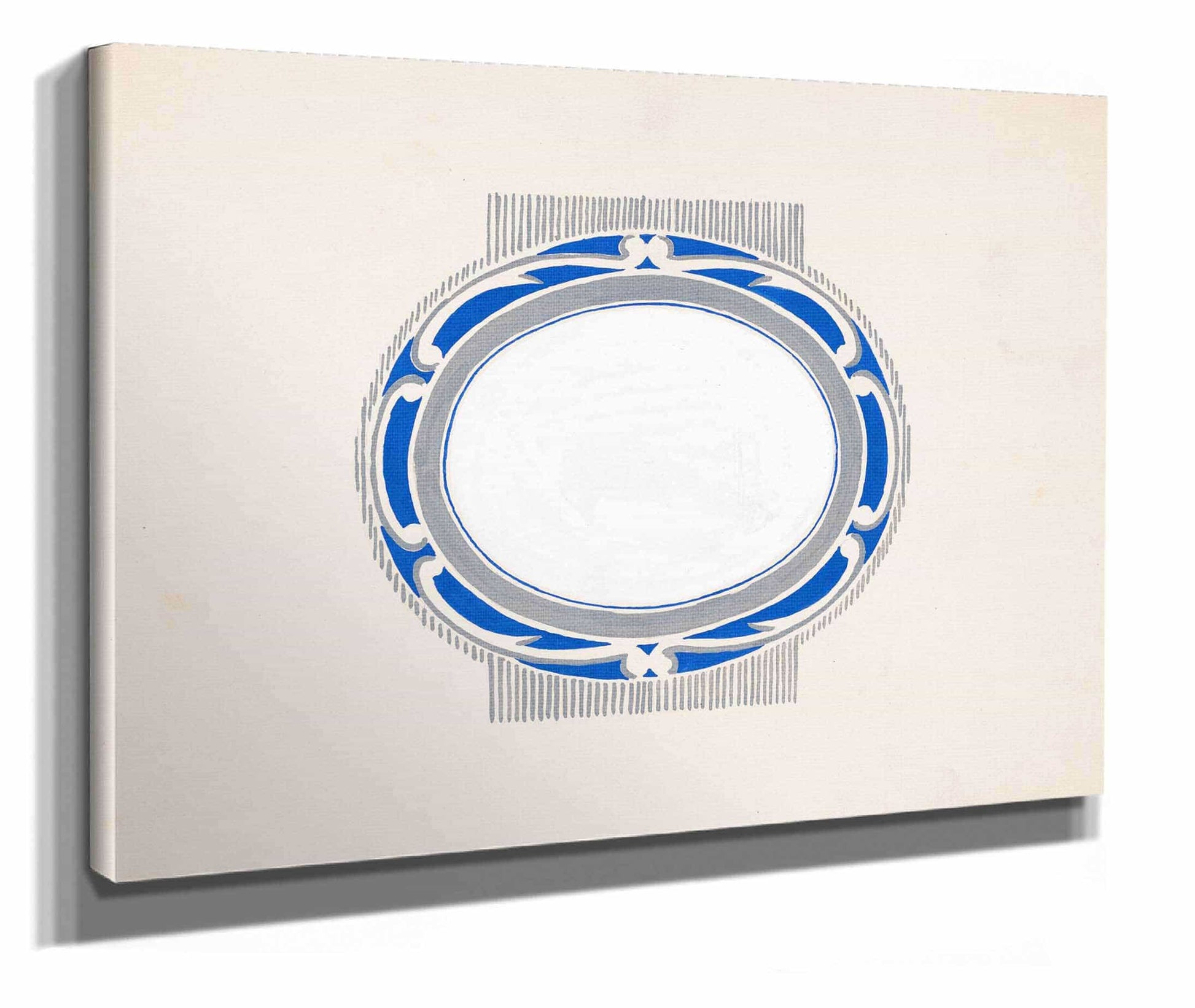 Sketch For Oval Medallion And Ruppert Beer Blue And Silver Logo by Winold Reiss