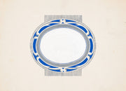 Sketch For Oval Medallion And Ruppert Beer Blue And Silver Logo by Winold Reiss
